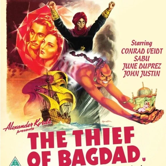 Thief of Baghdad 1940 Korda Pirate Faces Turbans Movie Silver Choker Vintage - Picture 8 of 8